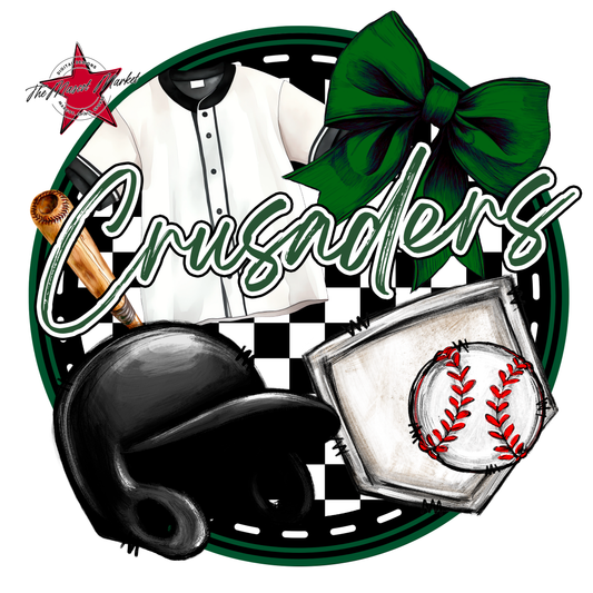 Crusaders Circle Baseball Design-Green