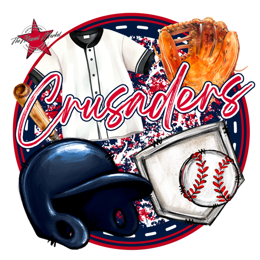 Crusaders Circle Baseball Design-Navy-Red