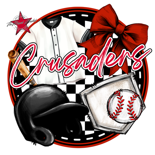 Crusaders Circle Baseball Design-Red