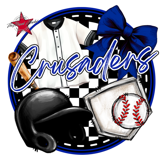 Crusaders Circle Baseball Design-Royal Blue