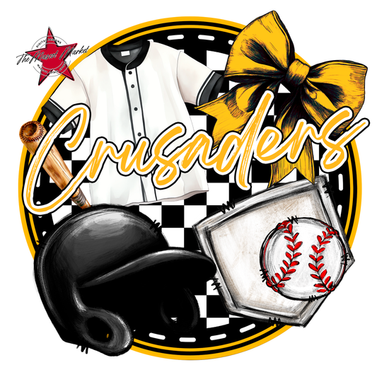 Crusaders Circle Baseball Design-Yellow