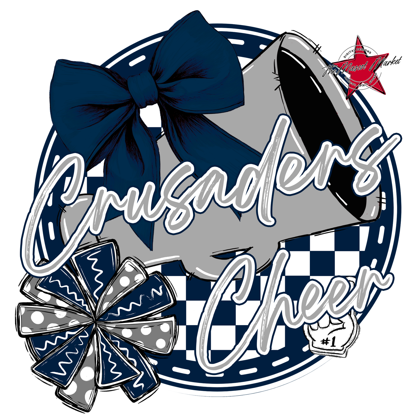 Crusaders Circle Cheer Design-Navy-Grey