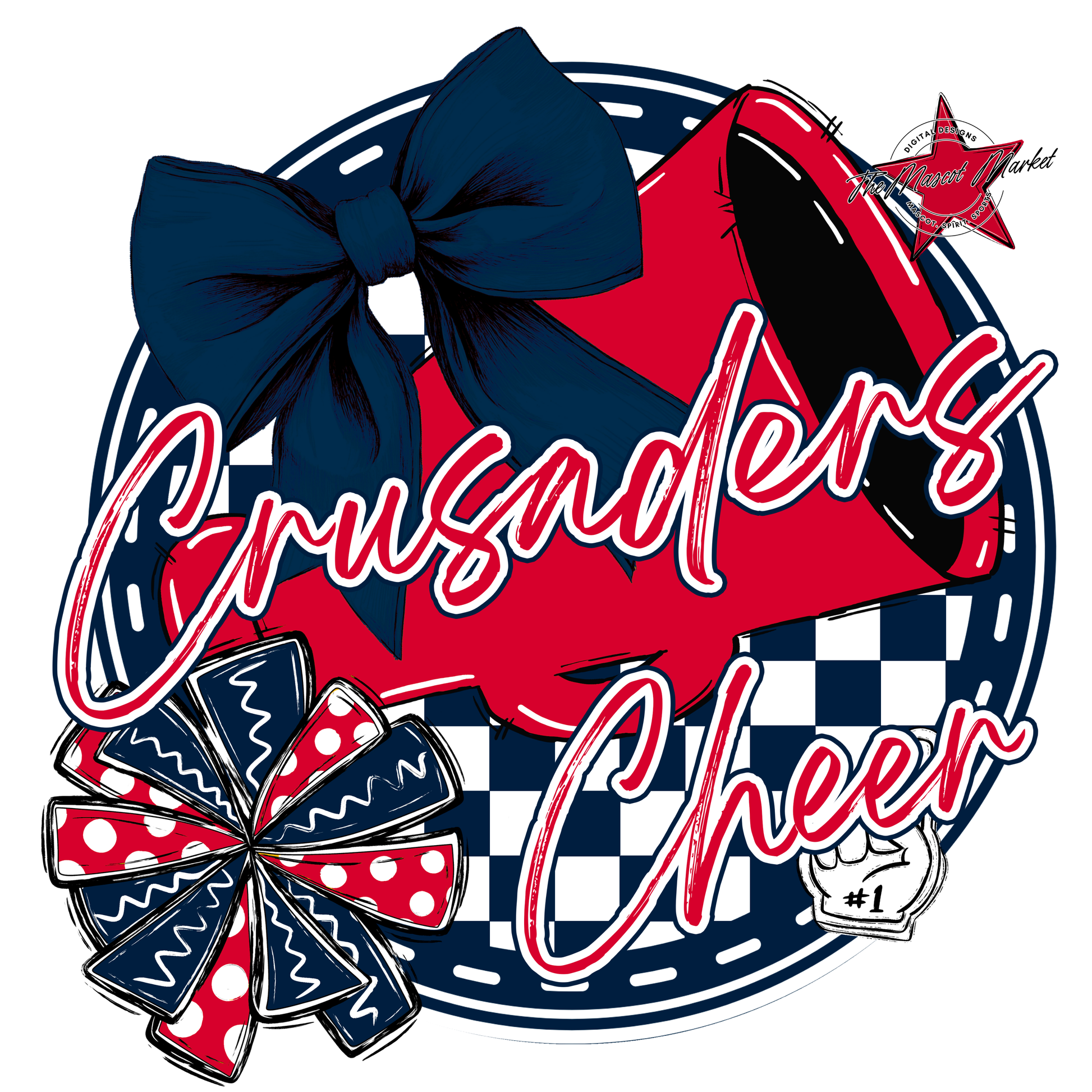 Crusaders Circle Cheer Design-Navy-Red