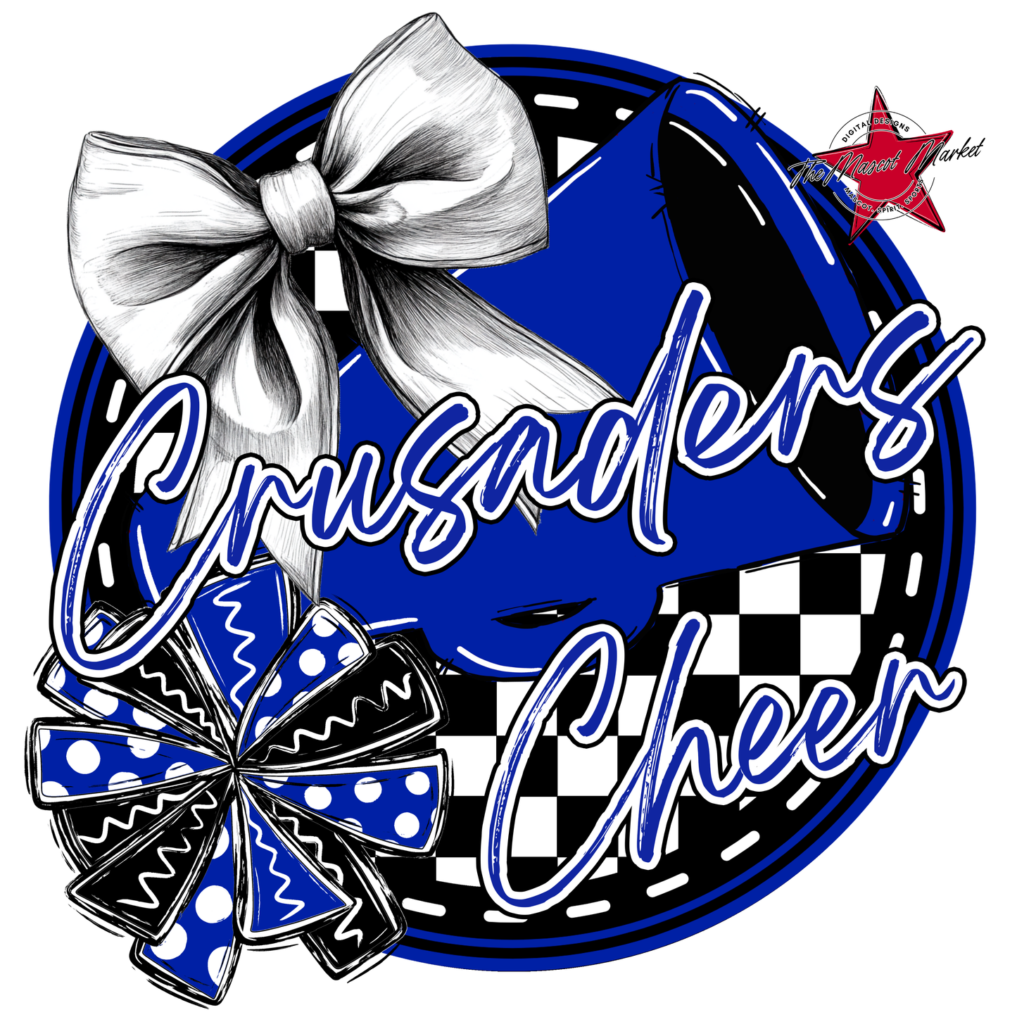 Crusaders Circle Cheer Design-Royal Blue