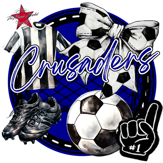 Crusaders Circle Soccer Design-Blue