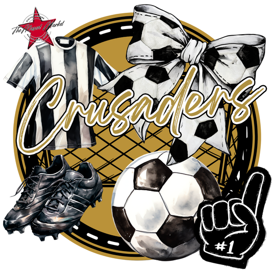 Crusaders Circle Soccer Design-Gold
