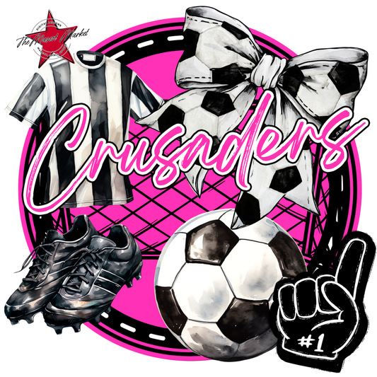 Crusaders Circle Soccer Design-Pink
