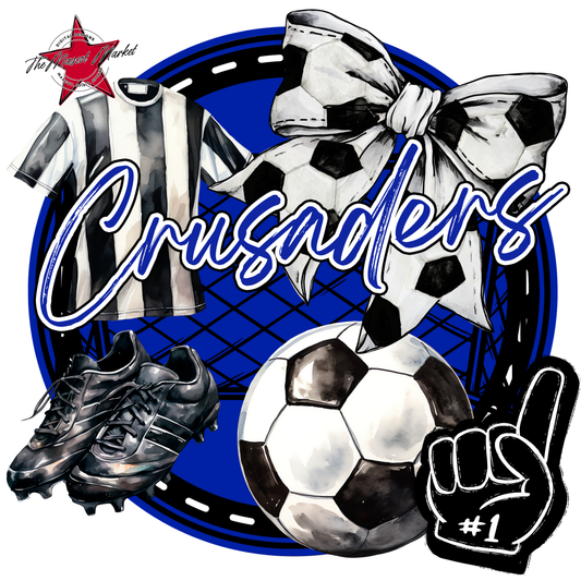 Crusaders Circle Soccer Design-Royal Blue