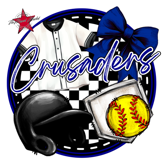 Crusaders Circle Softball Design-Blue