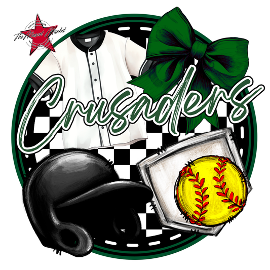 Crusaders Circle Softball Design-Green