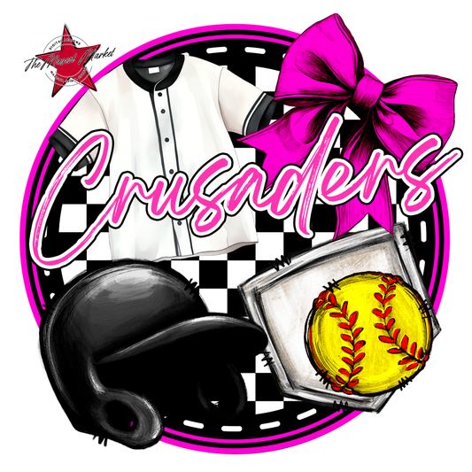 Crusaders Circle Softball Design-Pink