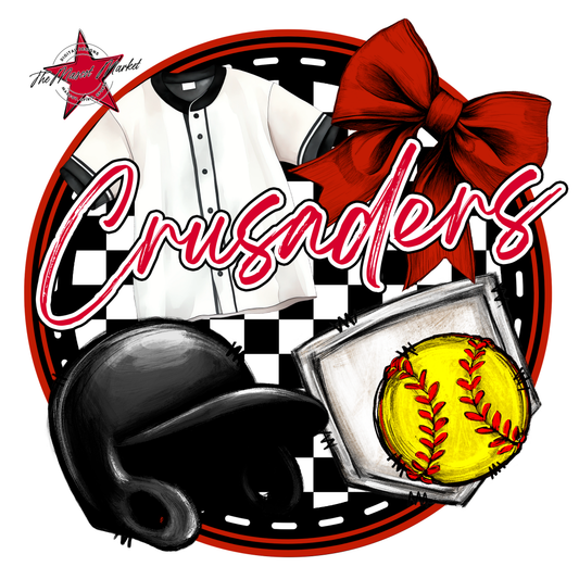 Crusaders Circle Softball Design-Red