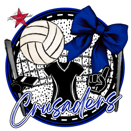Crusaders Circle Volleyball Design-Royal Blue