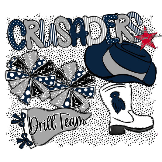 Crusaders Drillteam Spirit-Navy & Grey