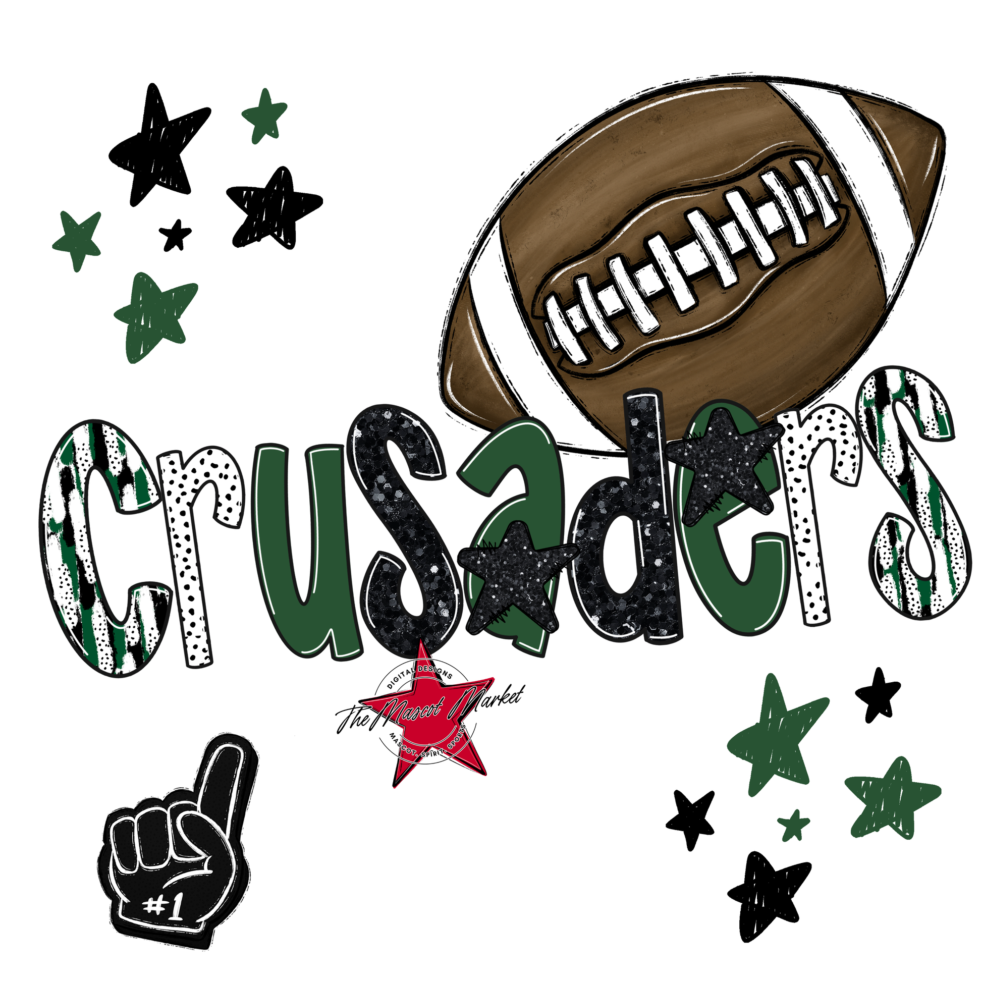 Crusaders Football Scrape-Green