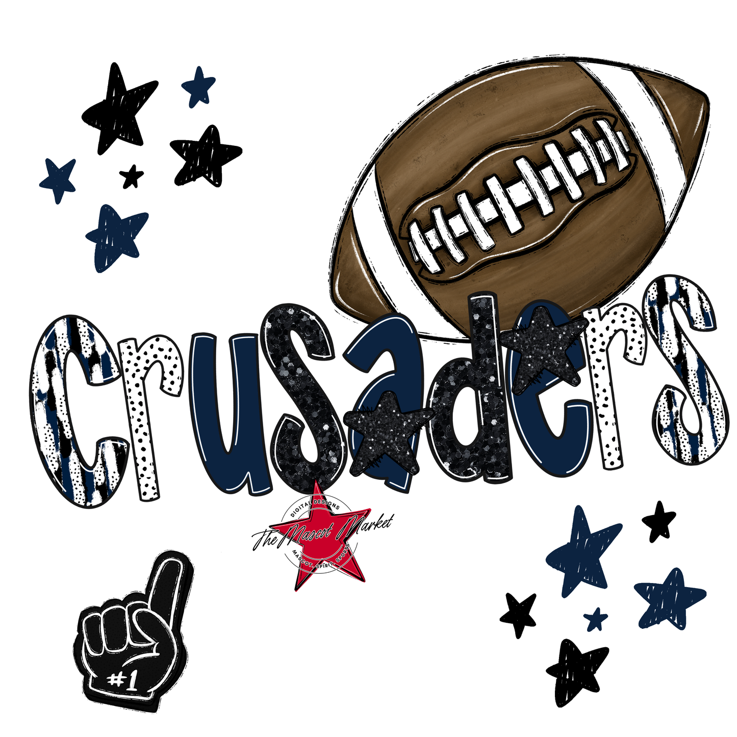 Crusaders Football Scrape-Navy