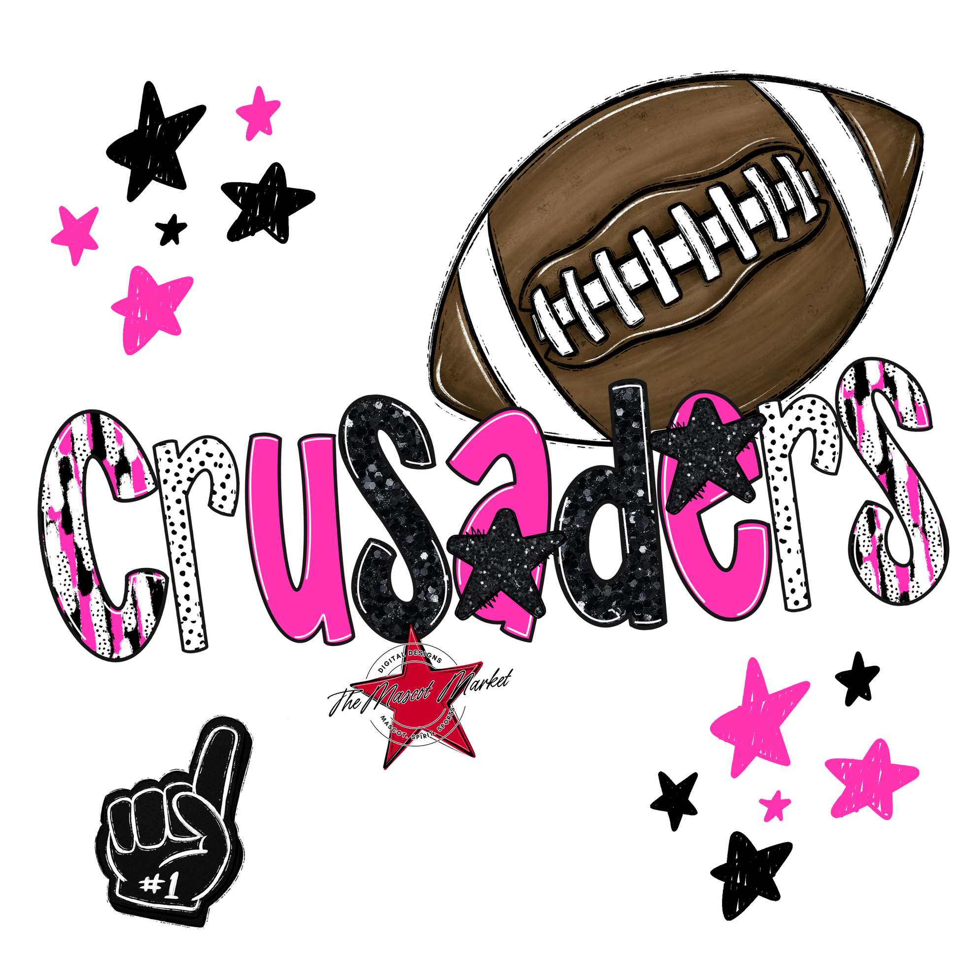 Crusaders Football Scrape-Pink