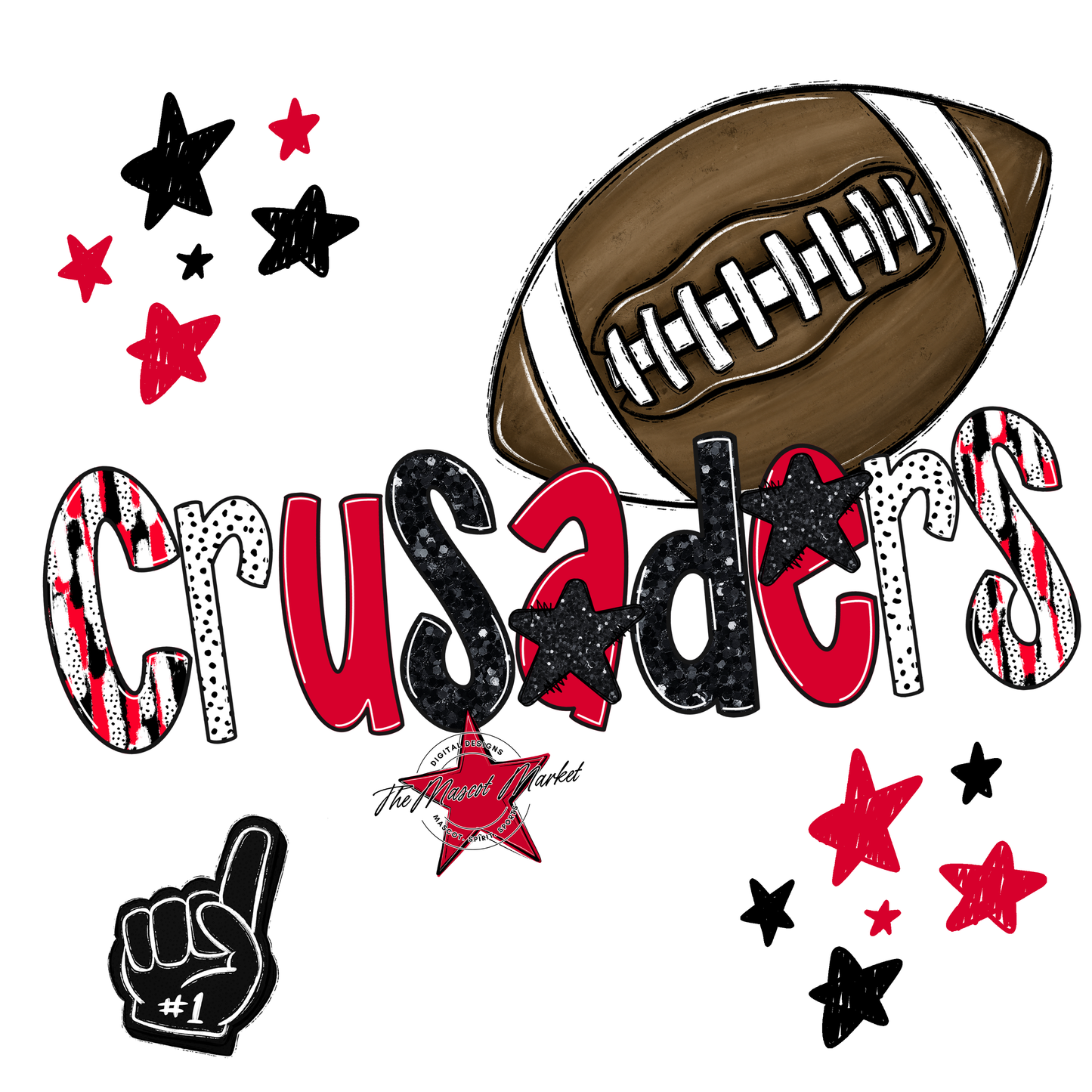 Crusaders Football Scrape-Red