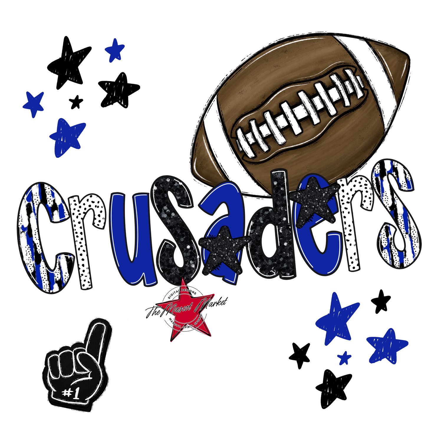 Crusaders Football Scrape-Royal Blue