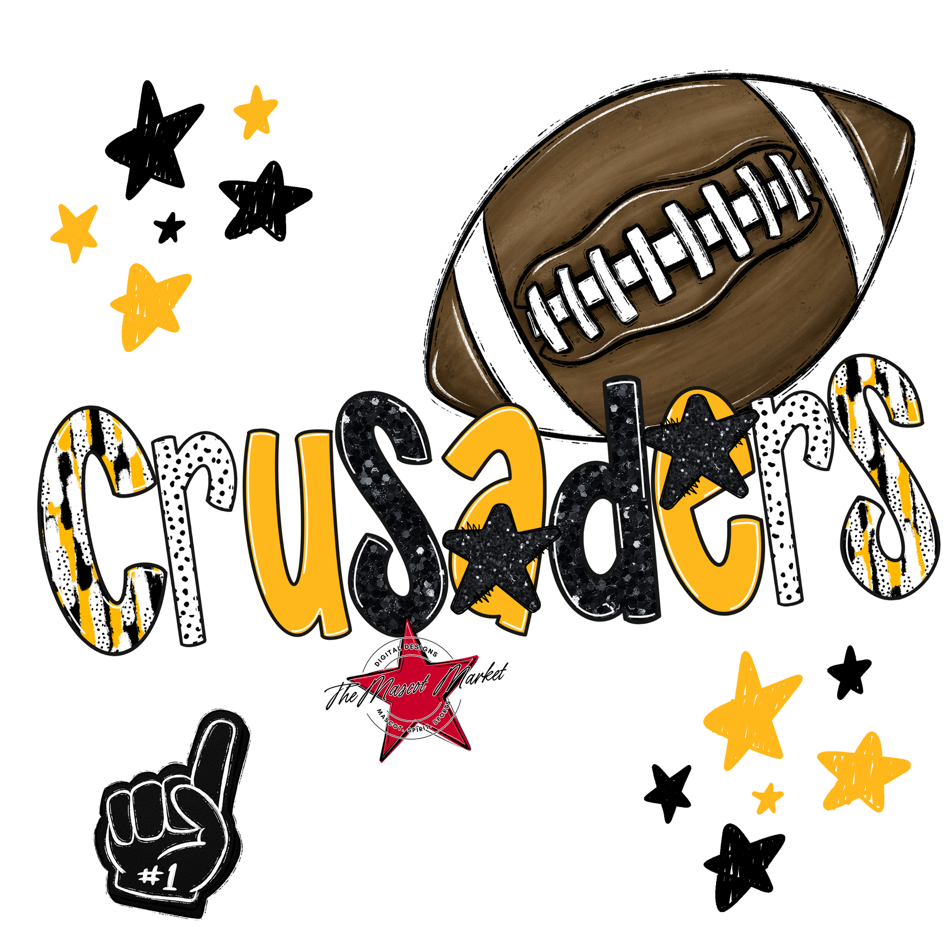 Crusaders Football Scrape-Yellow