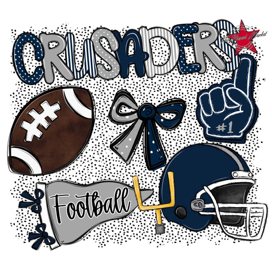 Crusaders Football Spirit-Navy & Grey