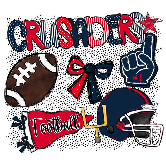 Crusaders Football Spirit-Navy & Red