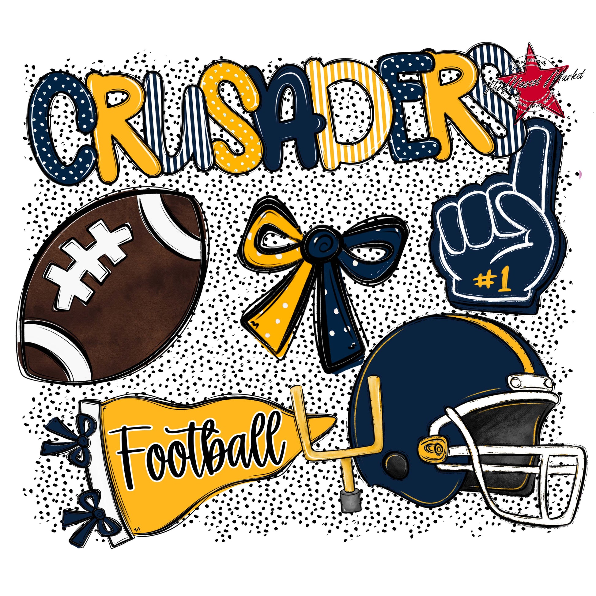 Crusaders Football Spirit-Navy & Yellow