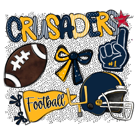 Crusaders Football Spirit-Navy & Yellow