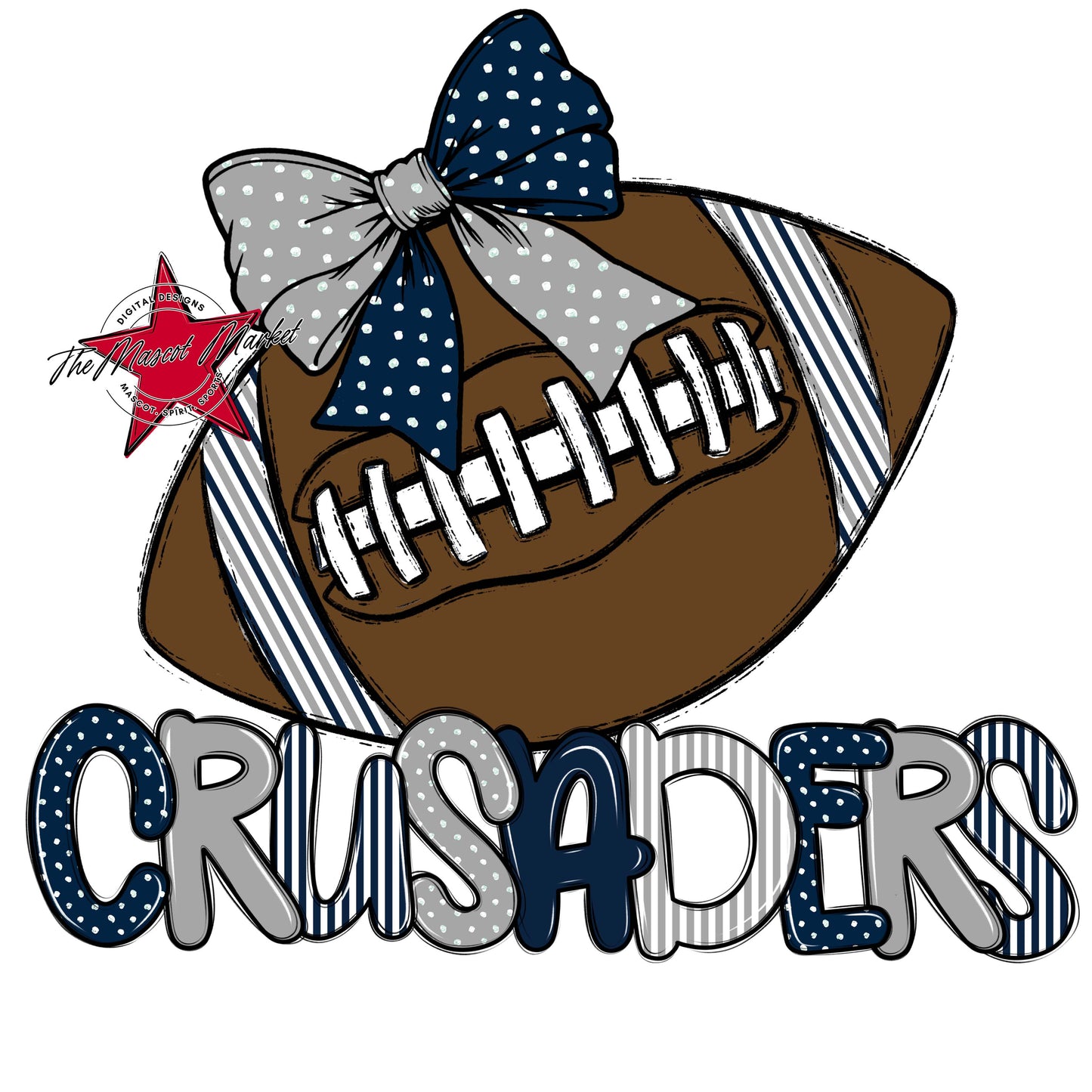 Crusaders Football Spirit Design-Navy & Grey
