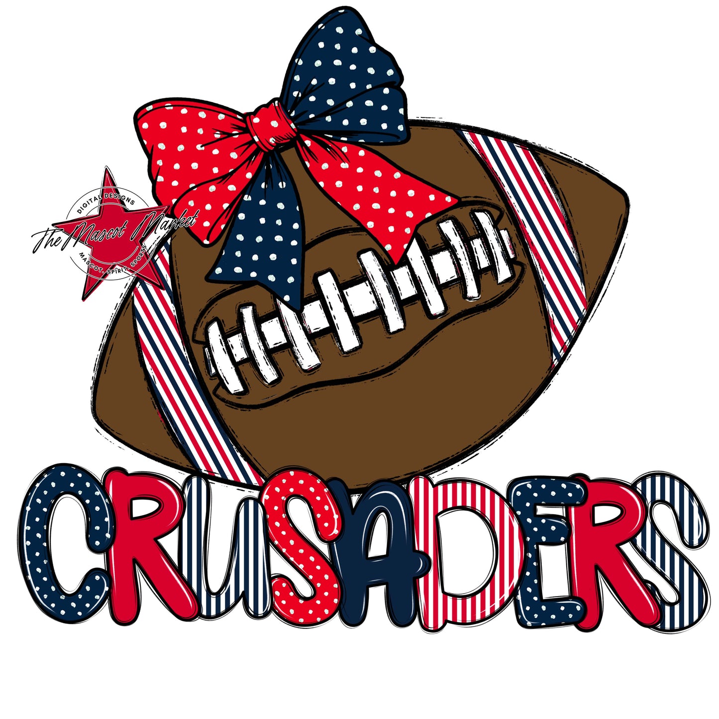 Crusaders Football Spirit Design-Navy & Red