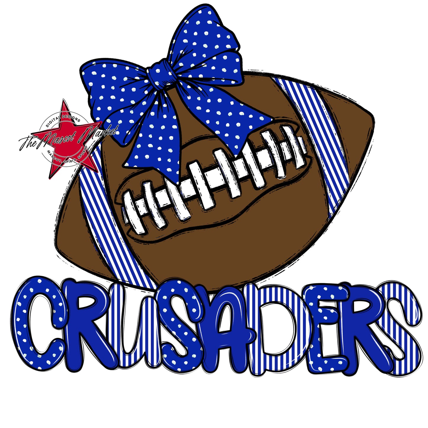 Crusaders Football Spirit Design-Royal Blue