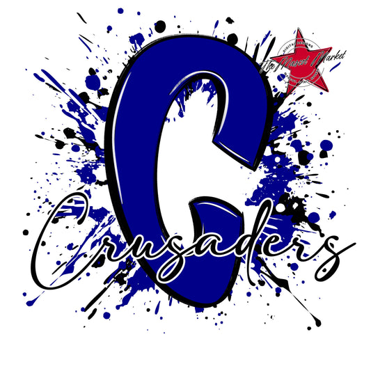 Crusaders Mascot Splatter-Blue