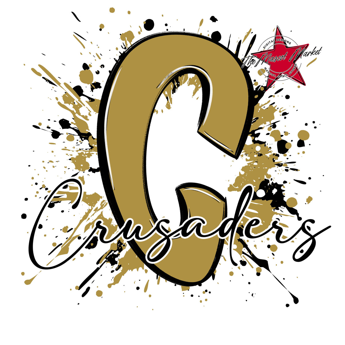 Crusaders Mascot Splatter-Gold