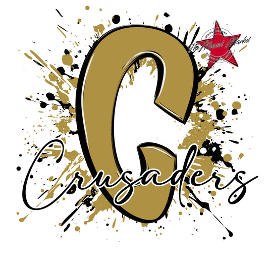 Crusaders Mascot Splatter-Gold