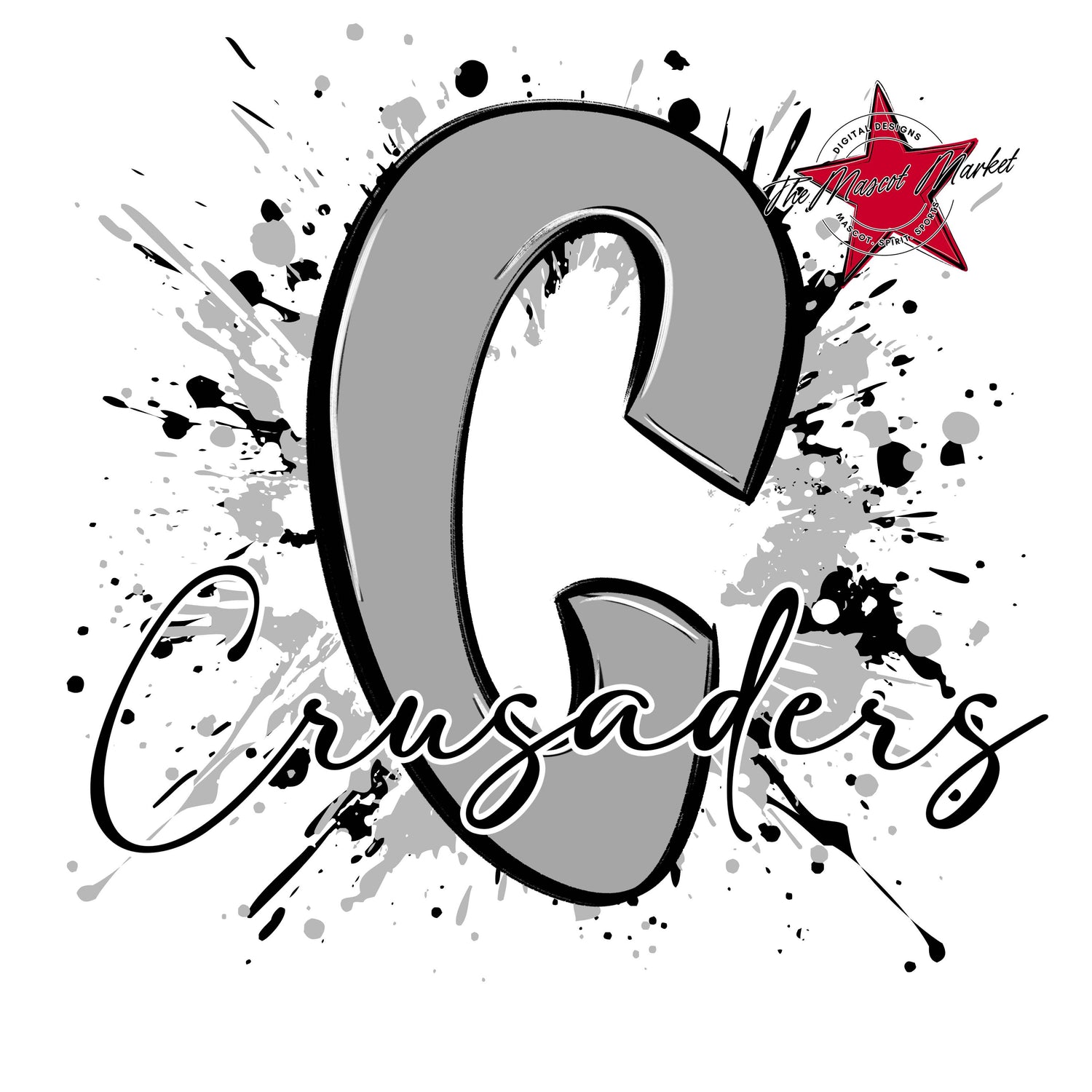 Crusaders Mascot Splatter-Grey