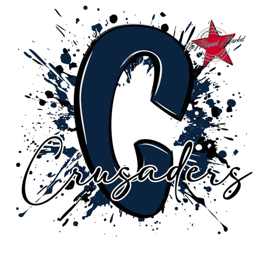 Crusaders Mascot Splatter-Navy
