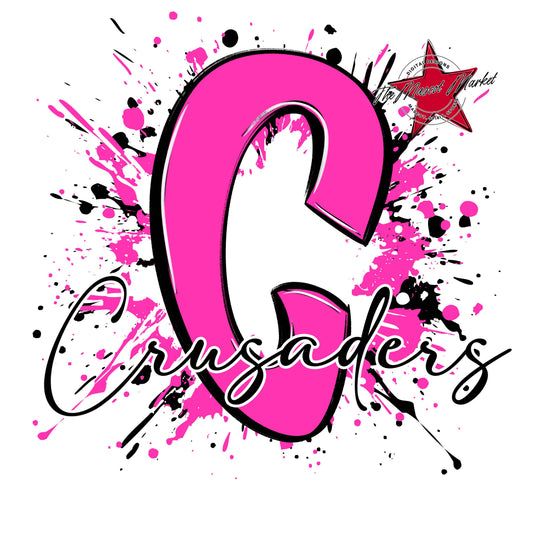 Crusaders Mascot Splatter-Pink