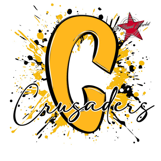 Crusaders Mascot Splatter-Yellow