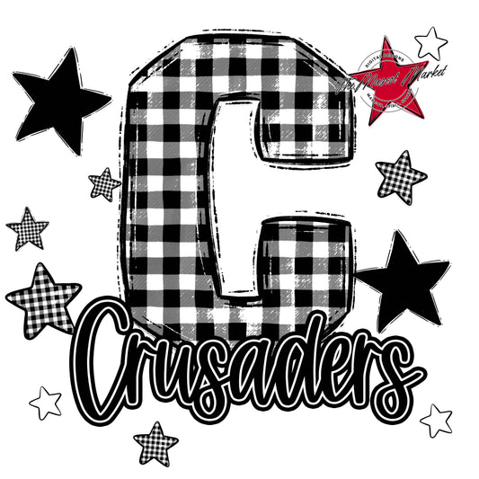 Crusaders Plaid Star Design-Black