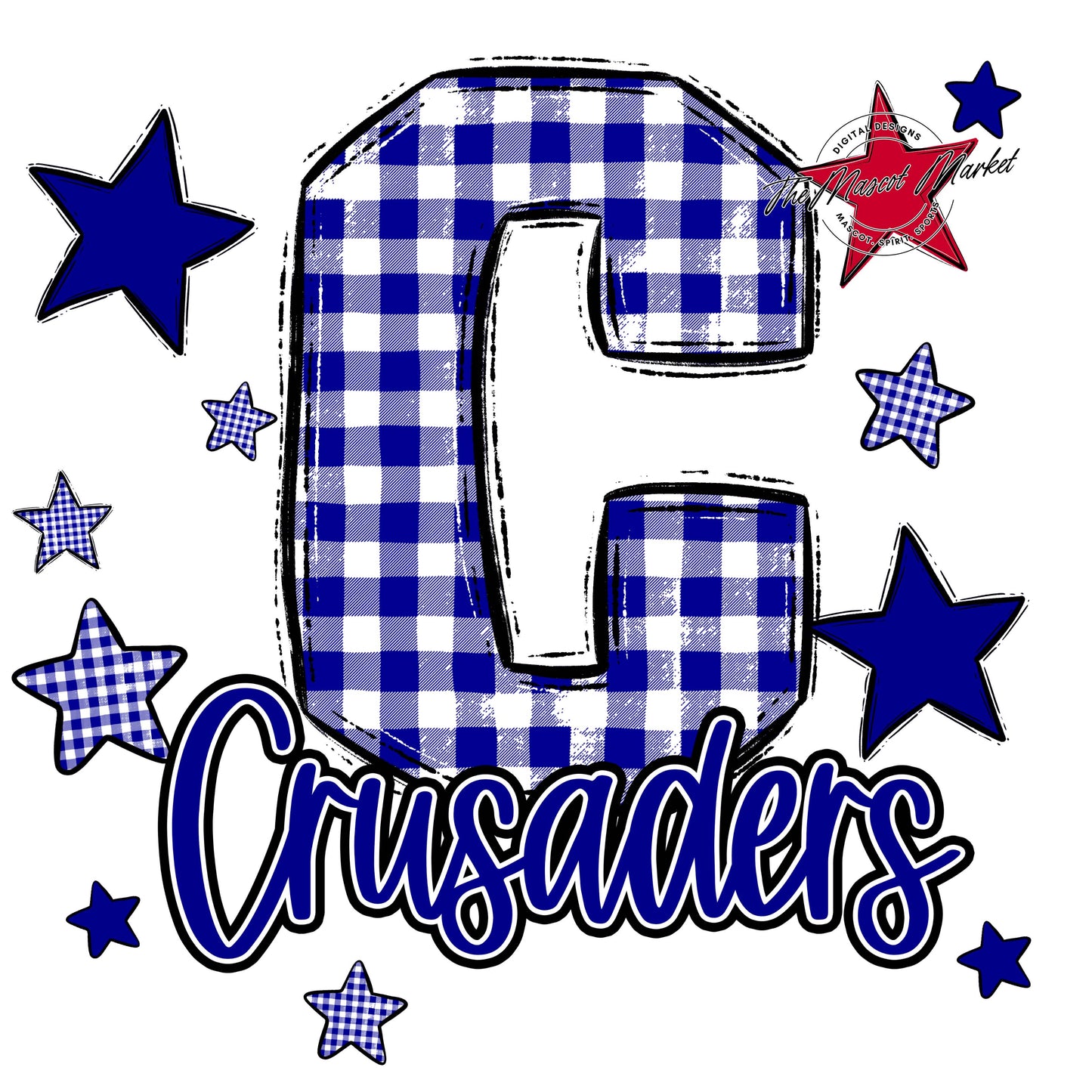 Crusaders Plaid Star Design-Blue
