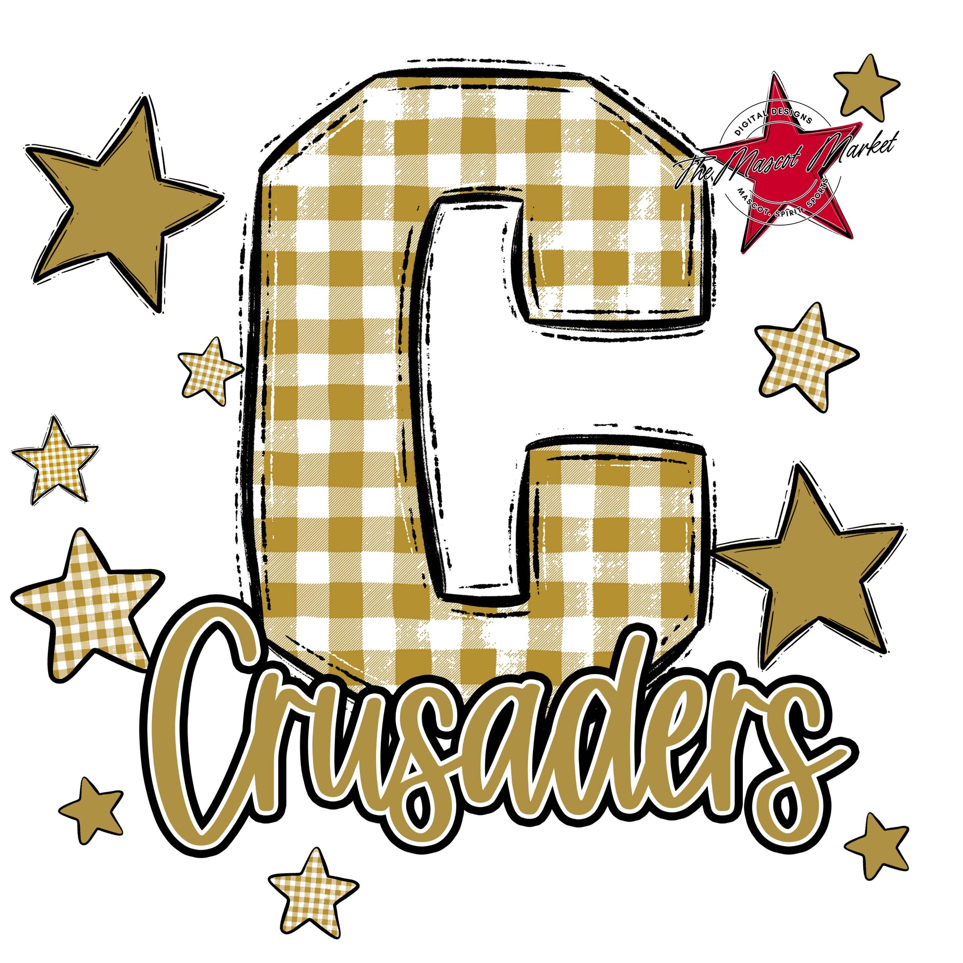 Crusaders Plaid Star Design-Gold