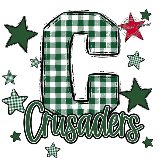 Crusaders Plaid Star Design-Green