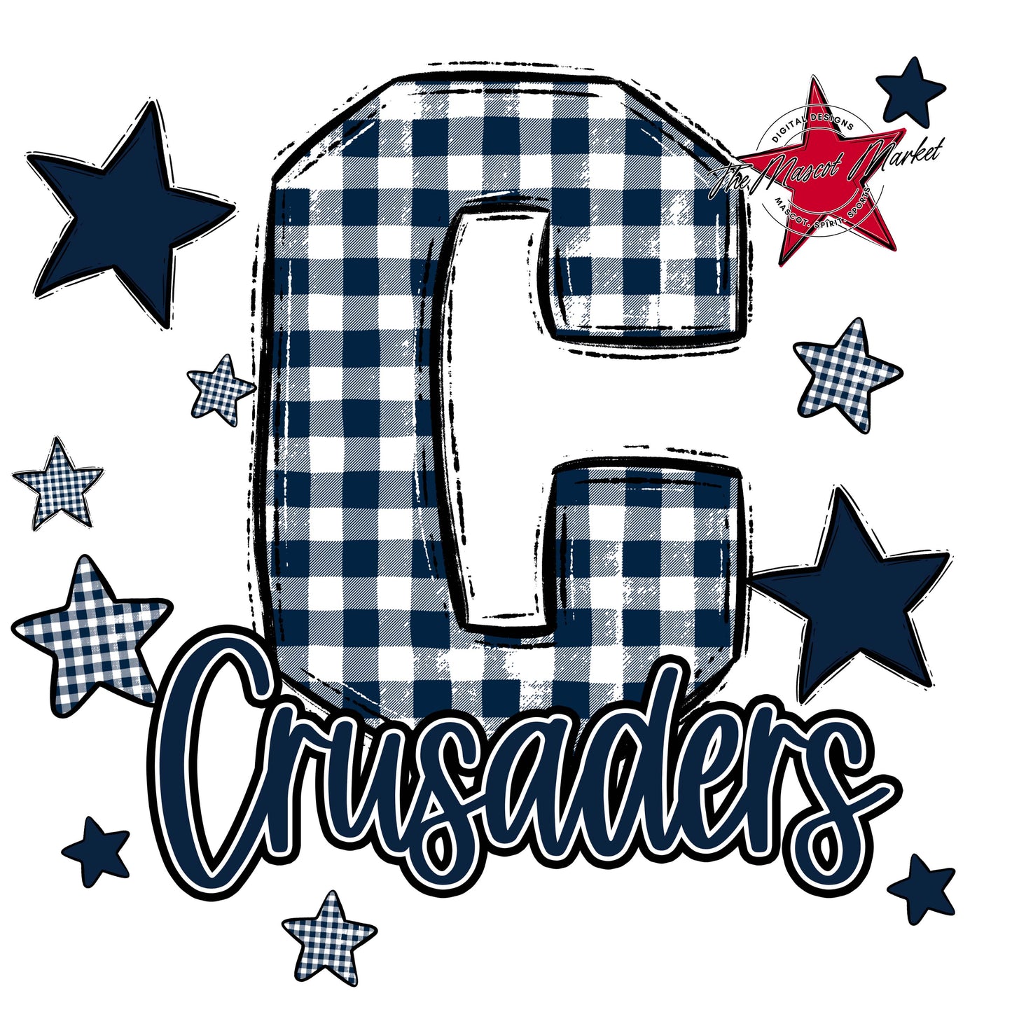 Crusaders Plaid Star Design-Navy