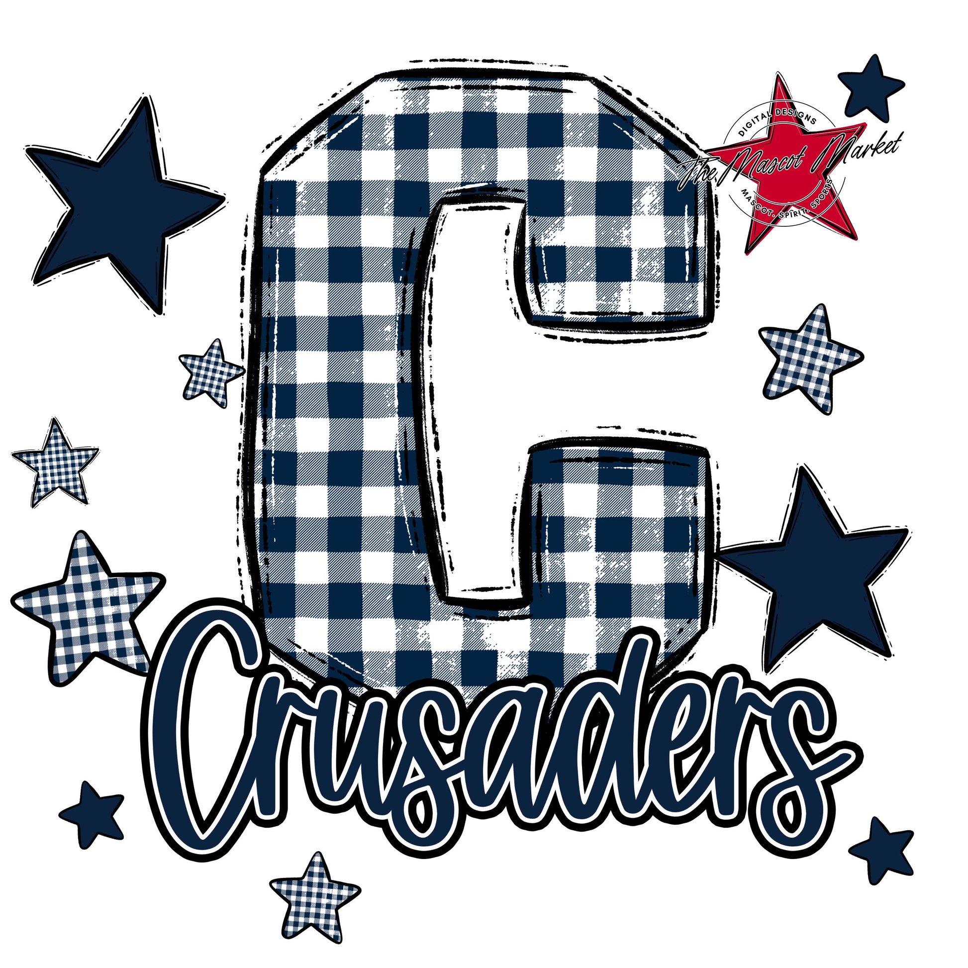 Crusaders Plaid Star Design-Navy