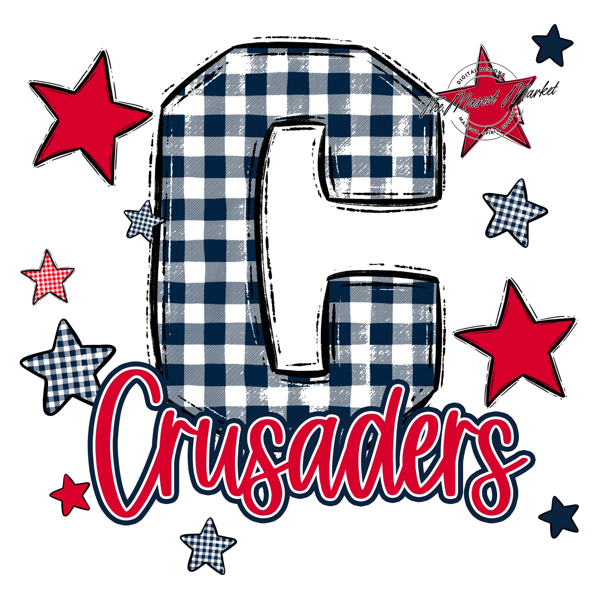 Crusaders Plaid Star Design-Navy & Red