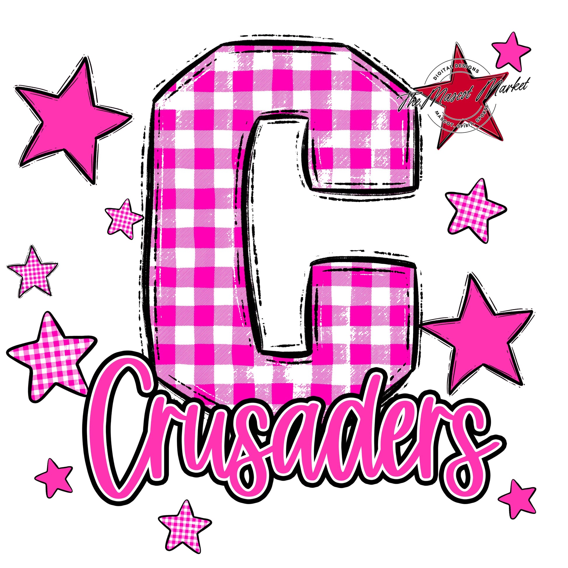 Crusaders Plaid Star Design-Pink