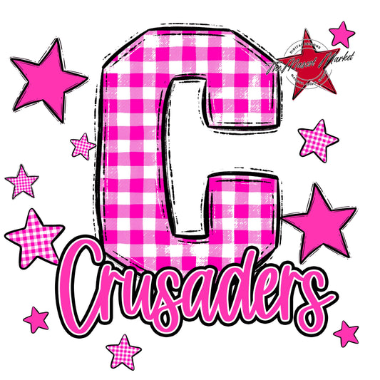 Crusaders Plaid Star Design-Pink