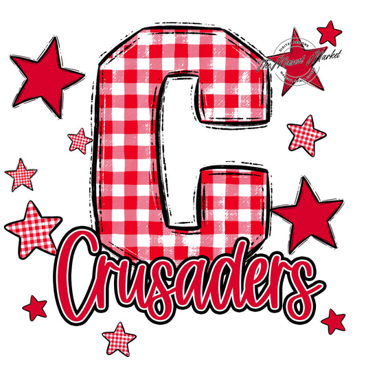 Crusaders Plaid Star Design-Red