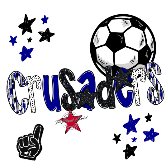 Crusaders Soccer Scrape-Blue