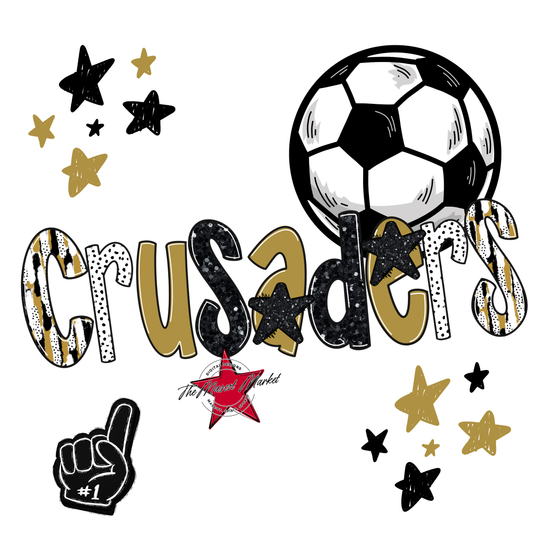 Crusaders Soccer Scrape-Gold